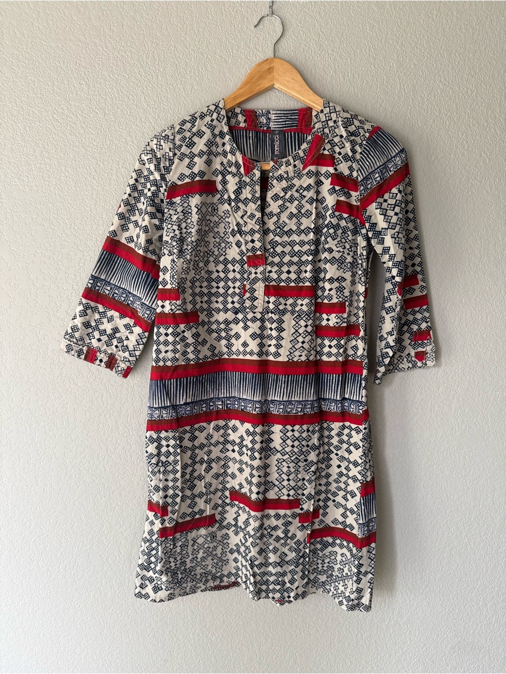 Women’s Cotton Patterned Tunic Shift Dress